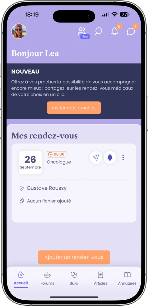 L'application Quatre février sur smartphone